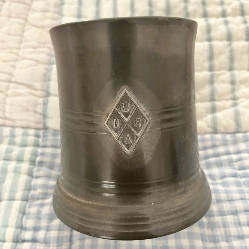 Antique Reed & Barton Pewter Tankard with Glass Base – Dated 1898